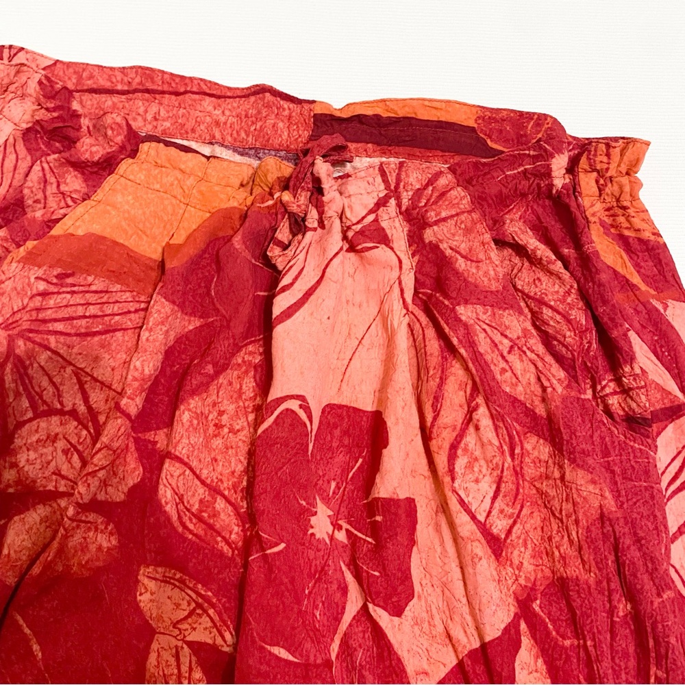 Vintage Jams World Spice Flower Hawaiian Orange Red Floral Top & Pants Set - Picture 5 of 9